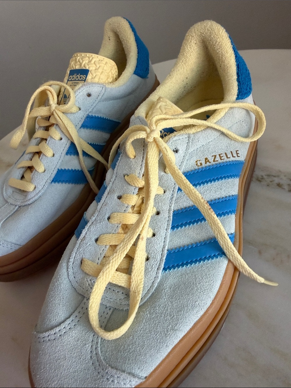 adidas Gazelle Bold Platform Almost Blue and Yellow - Picture 4 of 9